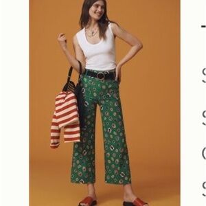 Maeve Colette cropped pant fun green with tomato print Size 24